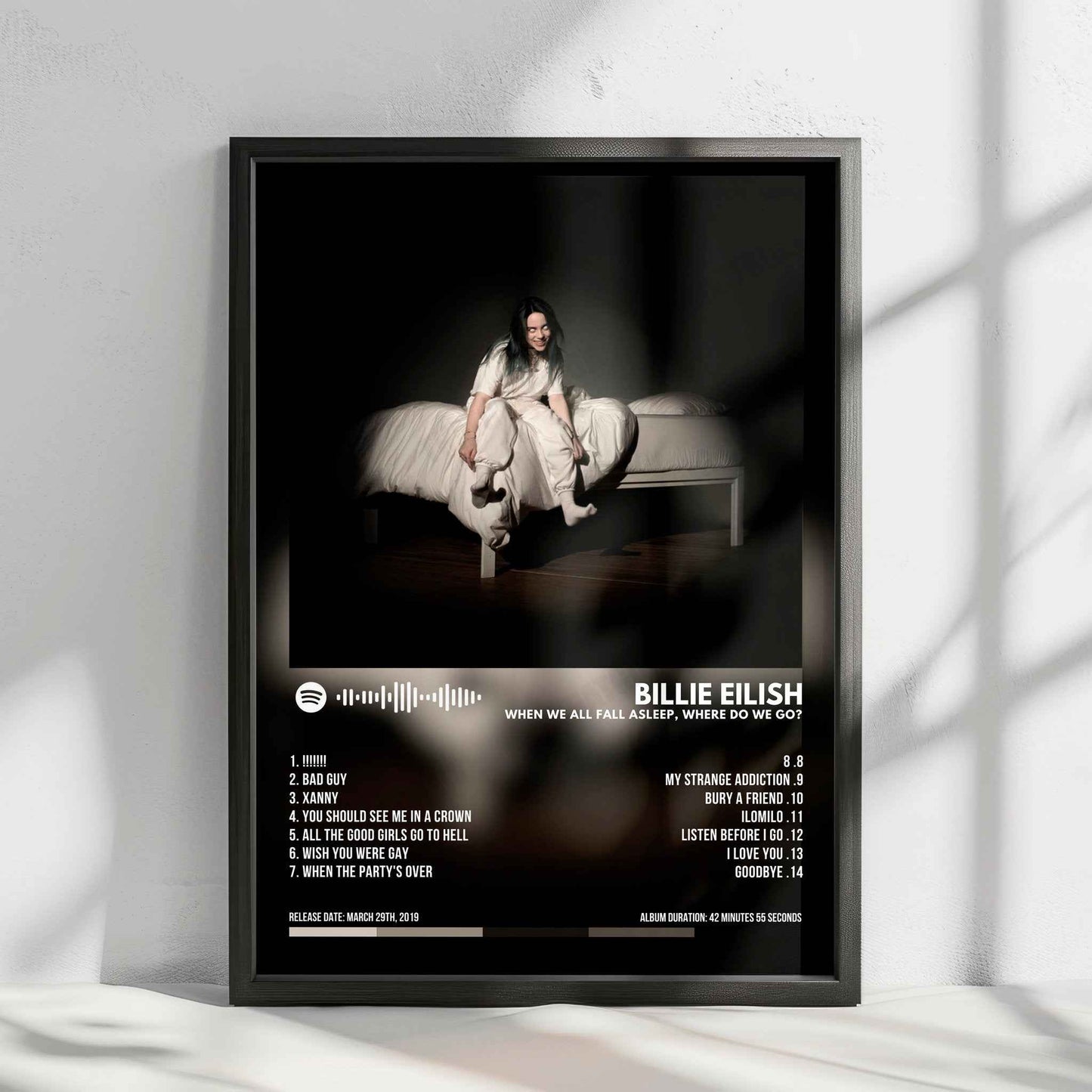 Billie Eilish "WHEN WE ALL FALL ASLEEP, WHERE DO WE GO?" Album Cover Poster - with Complete Tracklist