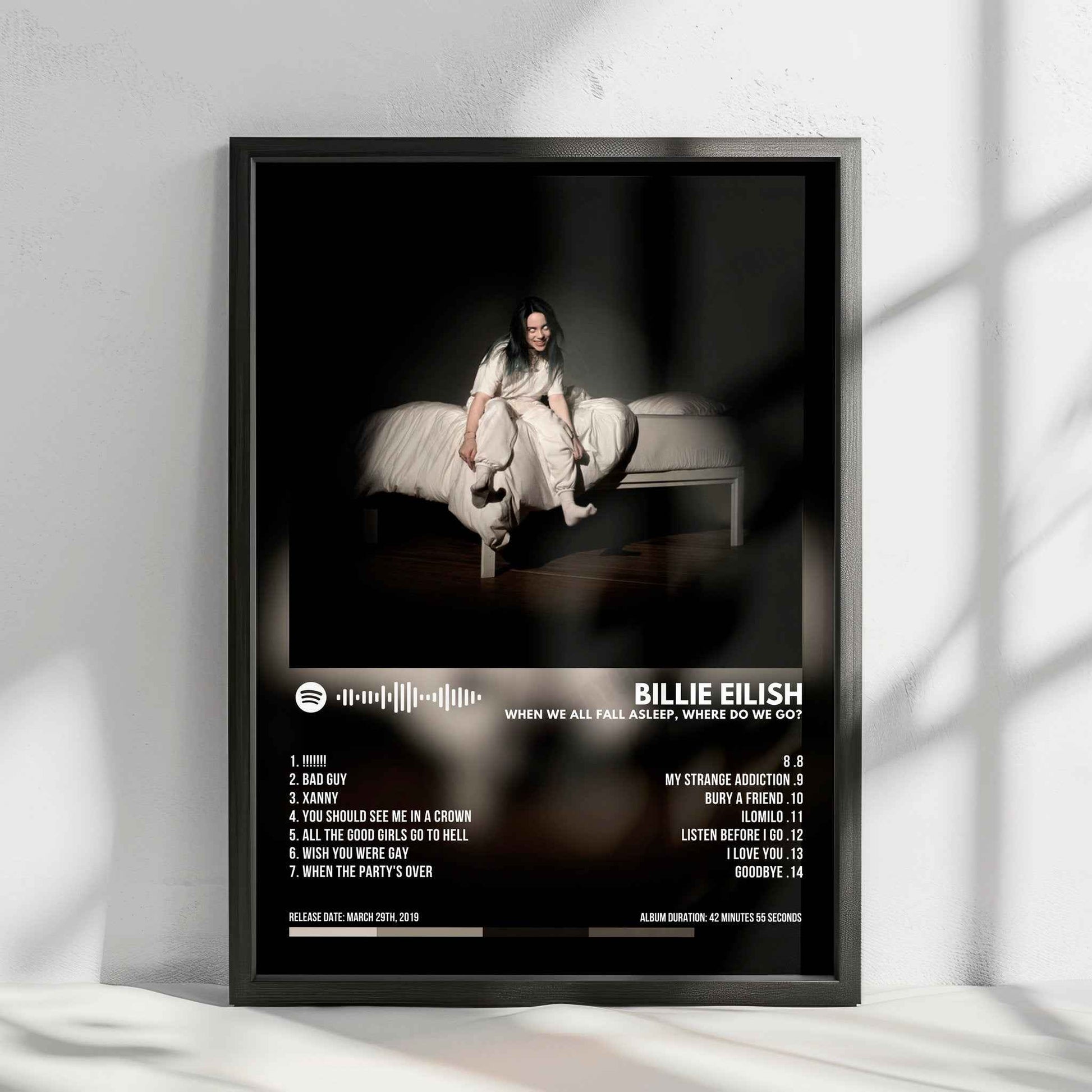 Billie Eilish "WHEN WE ALL FALL ASLEEP, WHERE DO WE GO?" Album Cover Poster - with Complete Tracklist