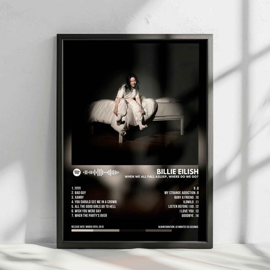 Billie Eilish "WHEN WE ALL FALL ASLEEP, WHERE DO WE GO?" Album Cover Poster - with Complete Tracklist