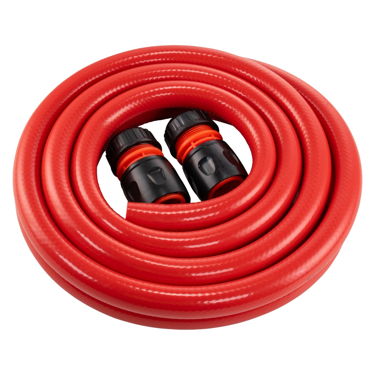 Water Hose Red Set 12.5mm Pipe (Black Connectors) Kink Resistant Watering Hose