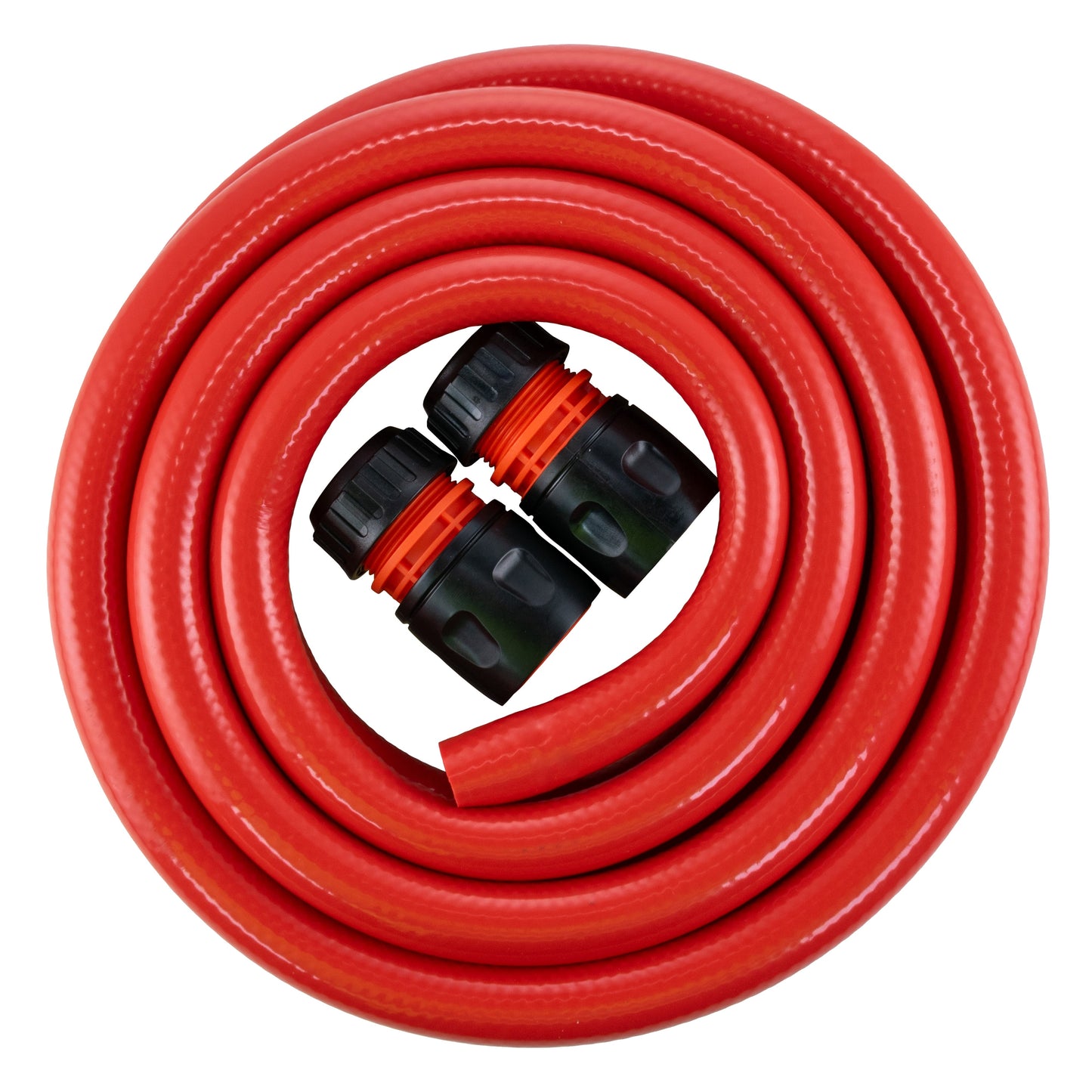 Water Hose Red Set 12.5mm Pipe (Black Connectors) Kink Resistant Watering Hose