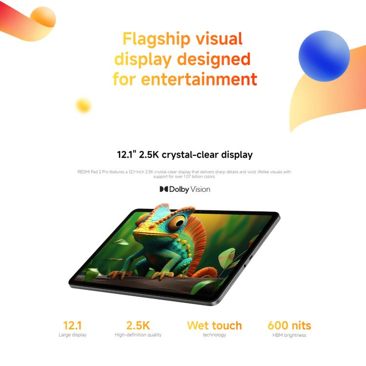 REDMI Pad 2 Pro 12.1 inch Soft Light Screen Tablet PC, 8GB+256GB, HyperOS 3, Snapdragon 7s Gen4 Octa Core CPU, 12GB+256GB Soft Light