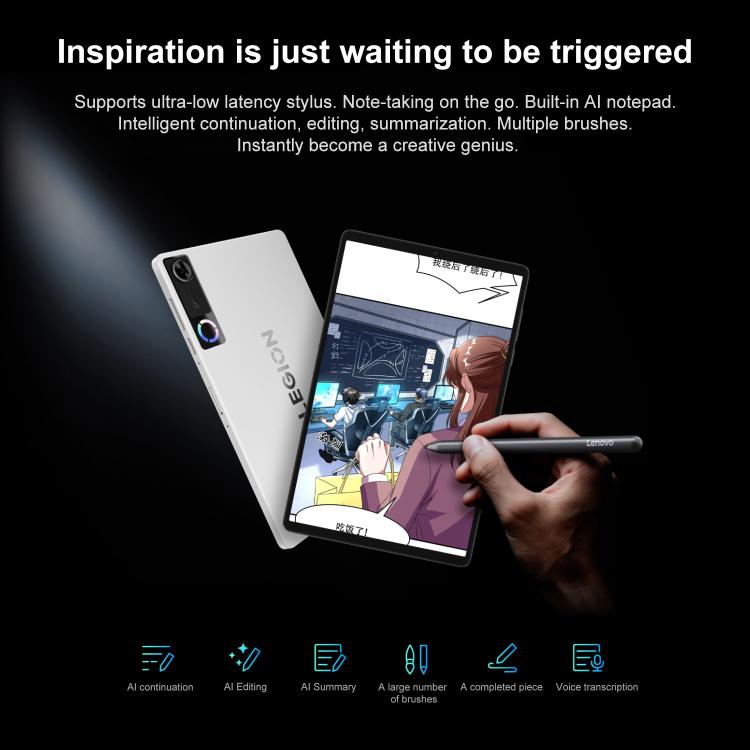 Lenovo LEGION Y700 Gen5 8.8 inch AI Gaming WIFI Tablet, 12GB+256GB, Android 16, Qualcomm Snapdragon 8 Elite Gen5, US Plug, 12GB+256GB