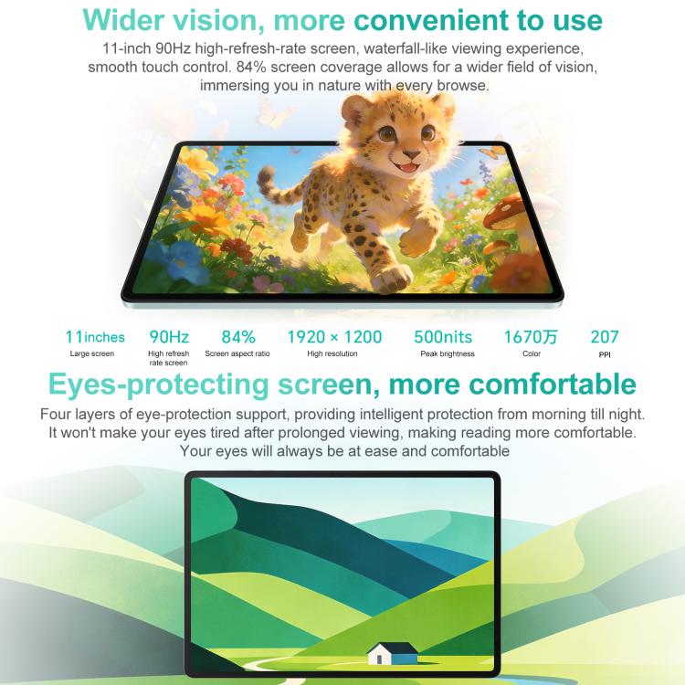 Honor Pad X10 WiFi Tablet PC, 11 inch 8GB+128GB MagicOS 9.0 Qualcomm Snapdragon 680 Octa Core, 8GB+128GB