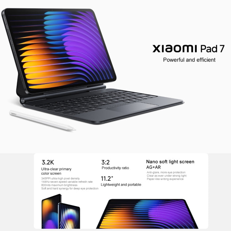 Xiaomi Pad 7 11.2 inch Soft Light Screen, 8GB+256GB, HyperOS 2 Qualcomm Snapdragon 7+ Gen3 Octa Core (Blue)