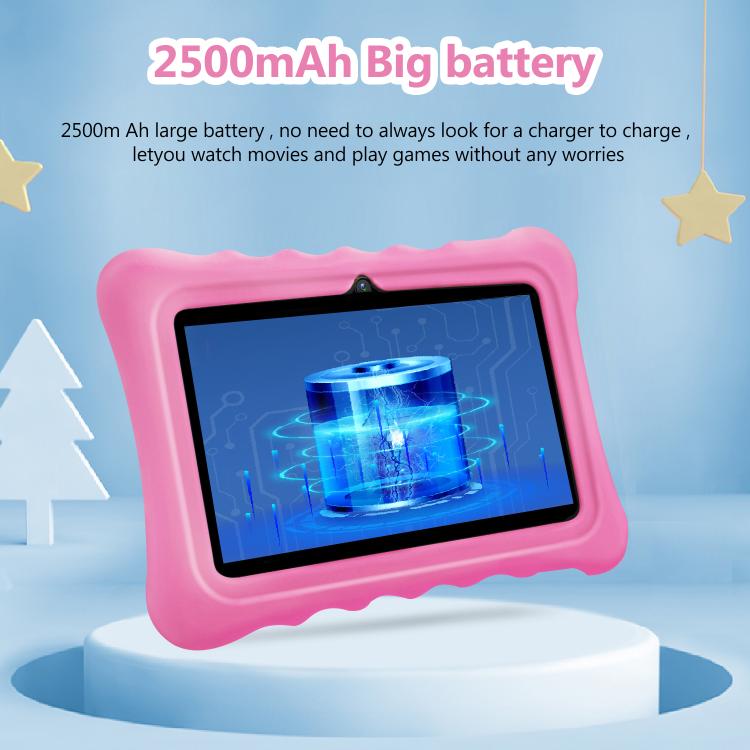 BDF T7 7 inch WiFi Kids Tablet PC with Silicone Case, 1GB+16GB, Android 8.1 MTK6735 Quad Core CPU, US Plug, 3GB+32GB