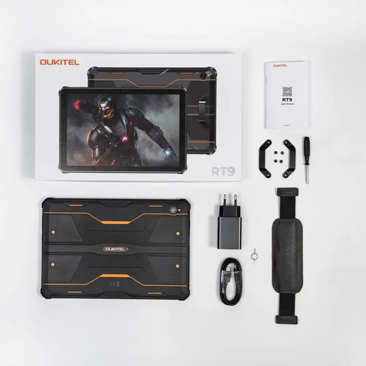 [HK Warehouse] OUKITEL RT9 4G Network IP68/IP69K Rugged Tablet, 6GB+256GB, 10.1 inch Android 14 Unisoc T606 Octa-Core Support Dual SIM, EU Plug (Orange)