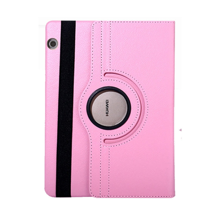 Litchi Texture Horizontal Flip 360 Degrees Rotation Leather Case for Huawei MediaPad T5 10.1, with Holder, For MediaPad T5 10.1