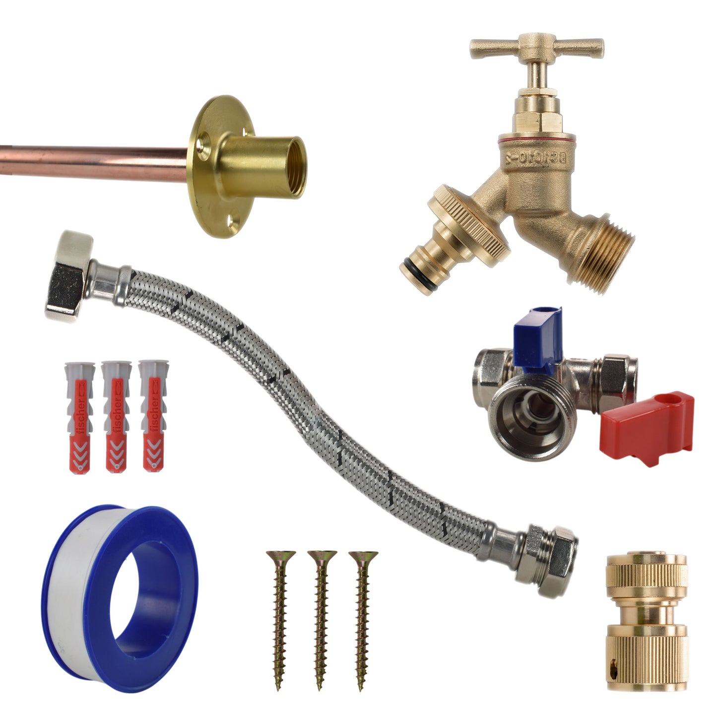 Brass Quick Connect Bib Tap STANDARD Connection Kit Garden Hose Pipe Tap Adapter