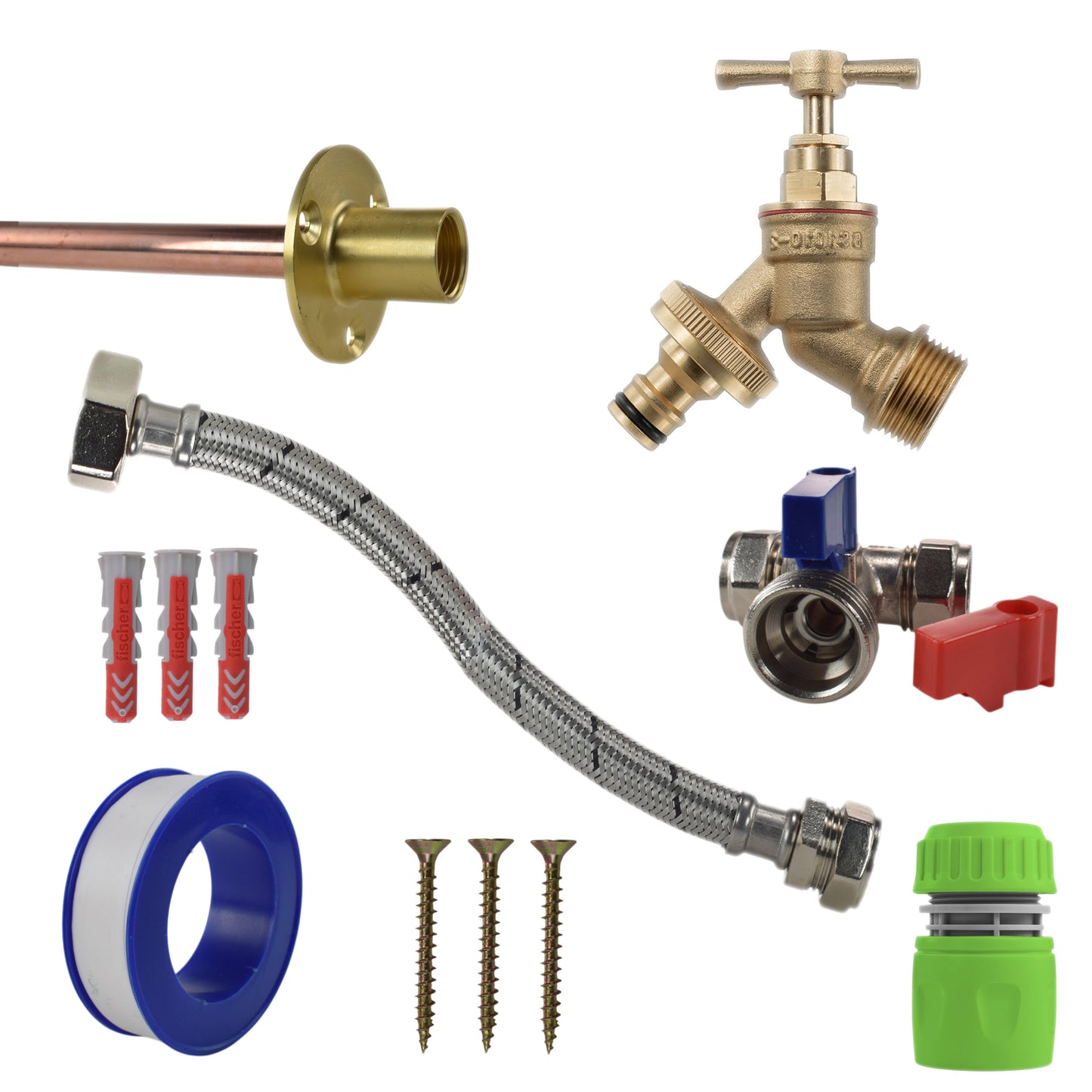 Brass Quick Connect Bib Tap STANDARD Connection Kit Garden Hose Pipe Tap Adapter