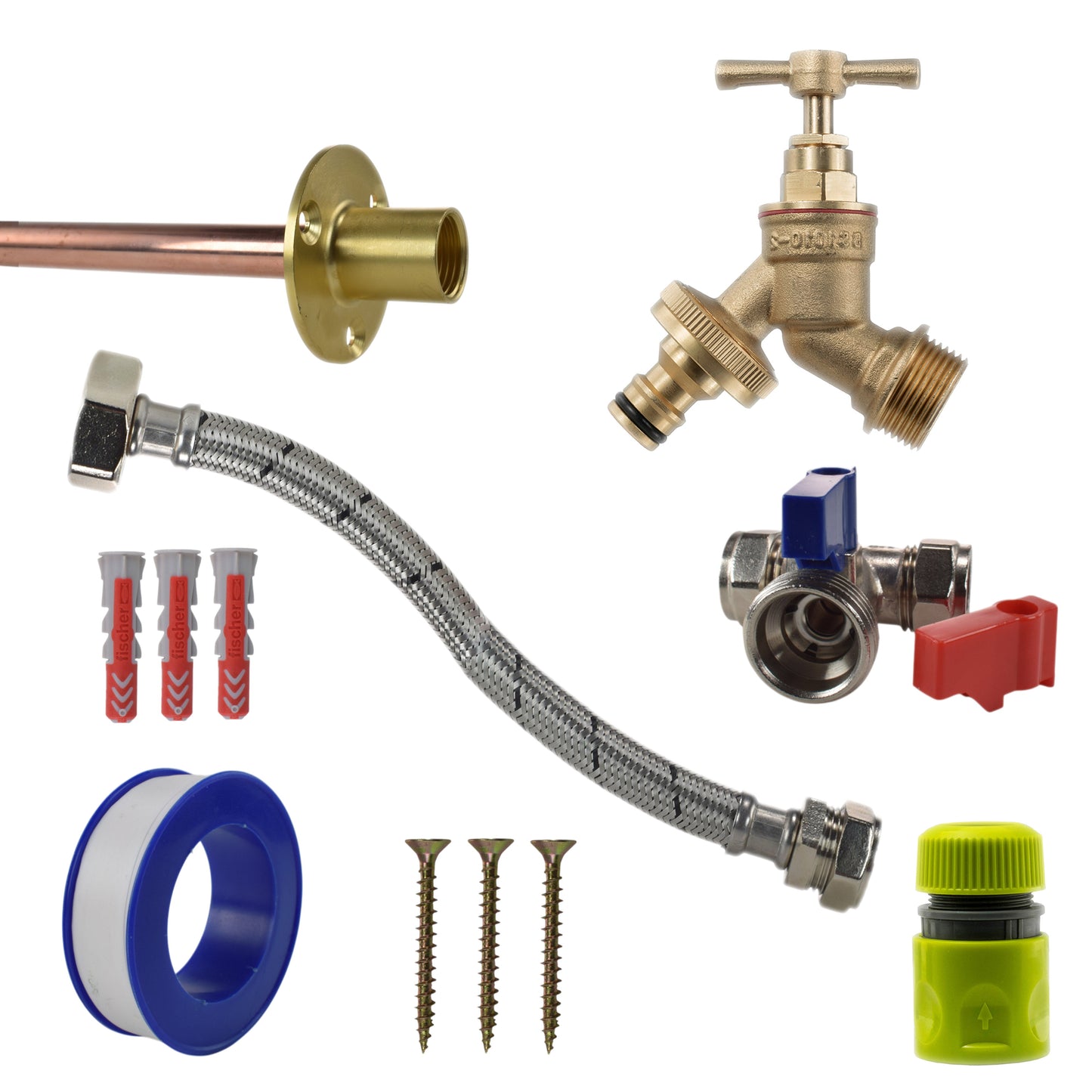 Brass Quick Connect Bib Tap STANDARD Connection Kit Garden Hose Pipe Tap Adapter