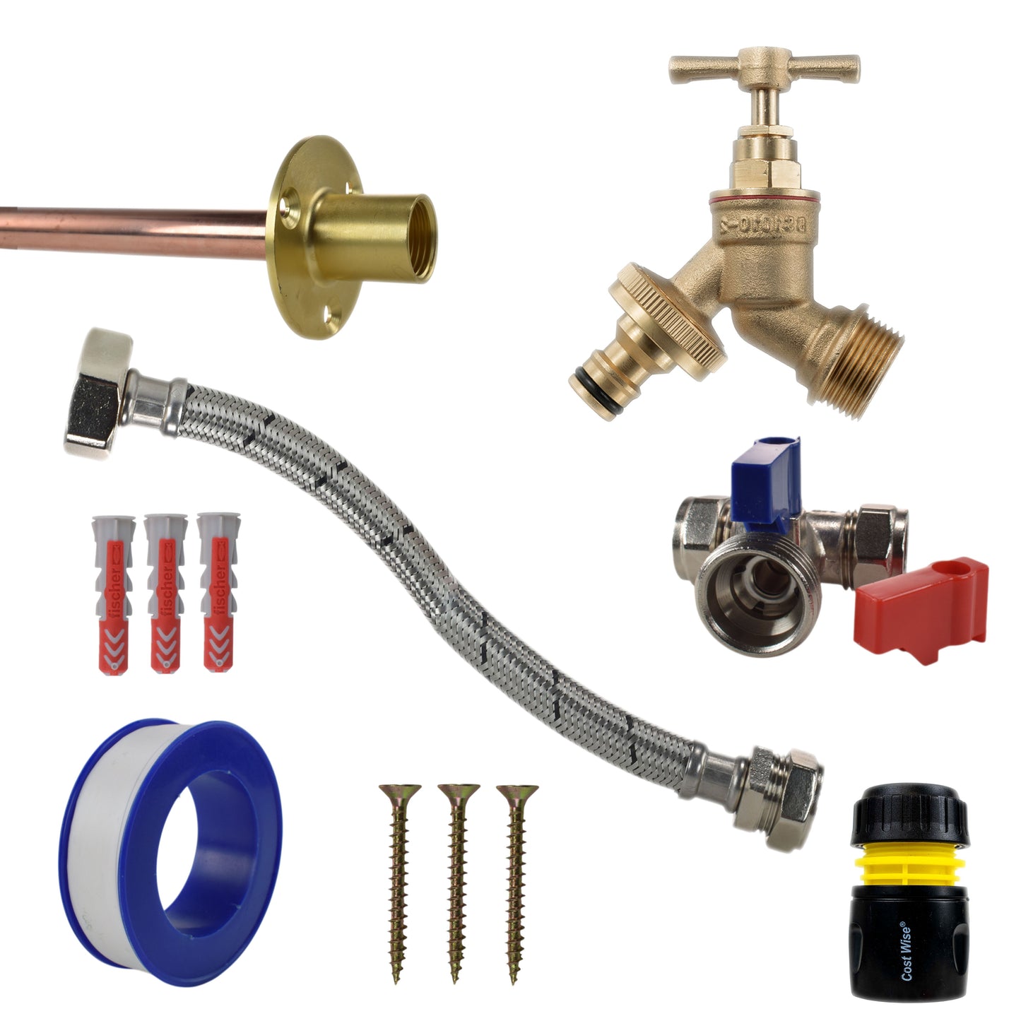 Brass Quick Connect Bib Tap STANDARD Connection Kit Garden Hose Pipe Tap Adapter