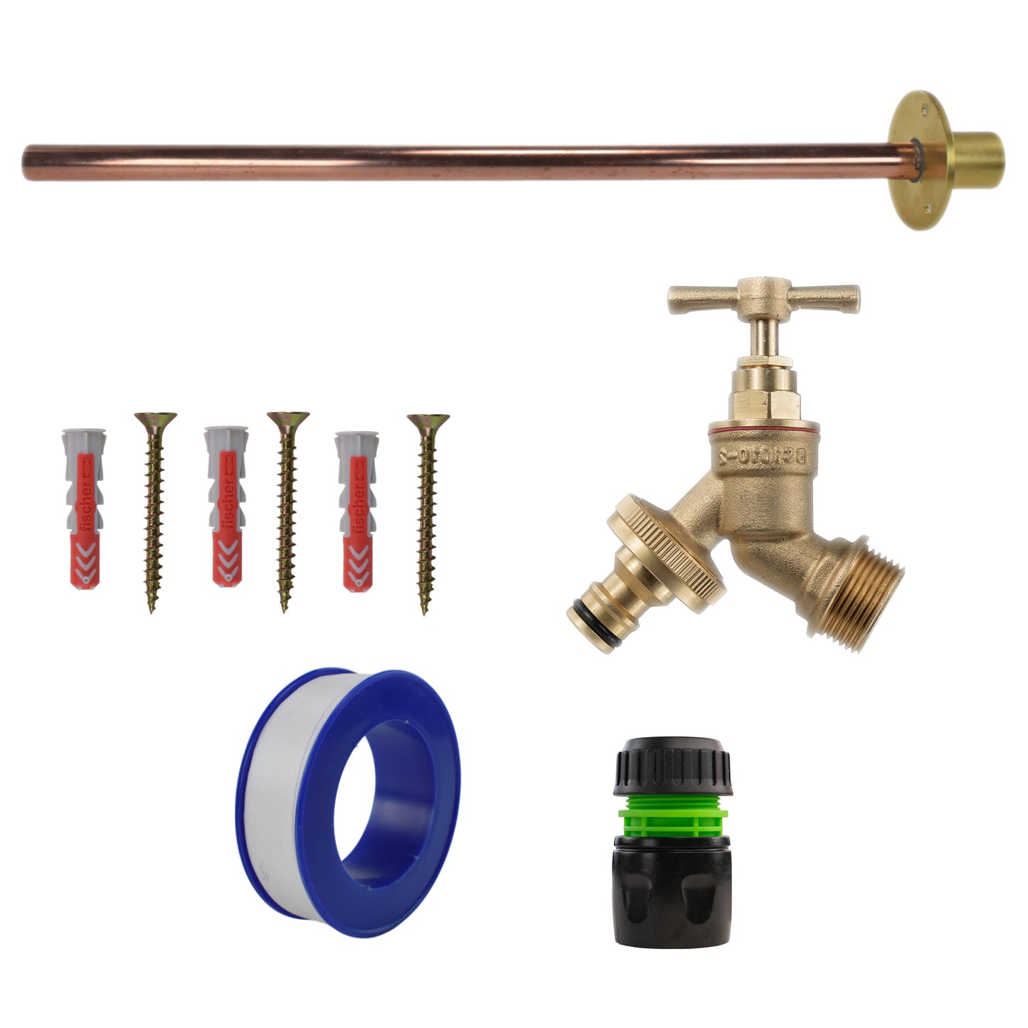 Brass Quick Connect Bib Tap BASIC Connection Kit Brass Water Fitting Tap Adapter