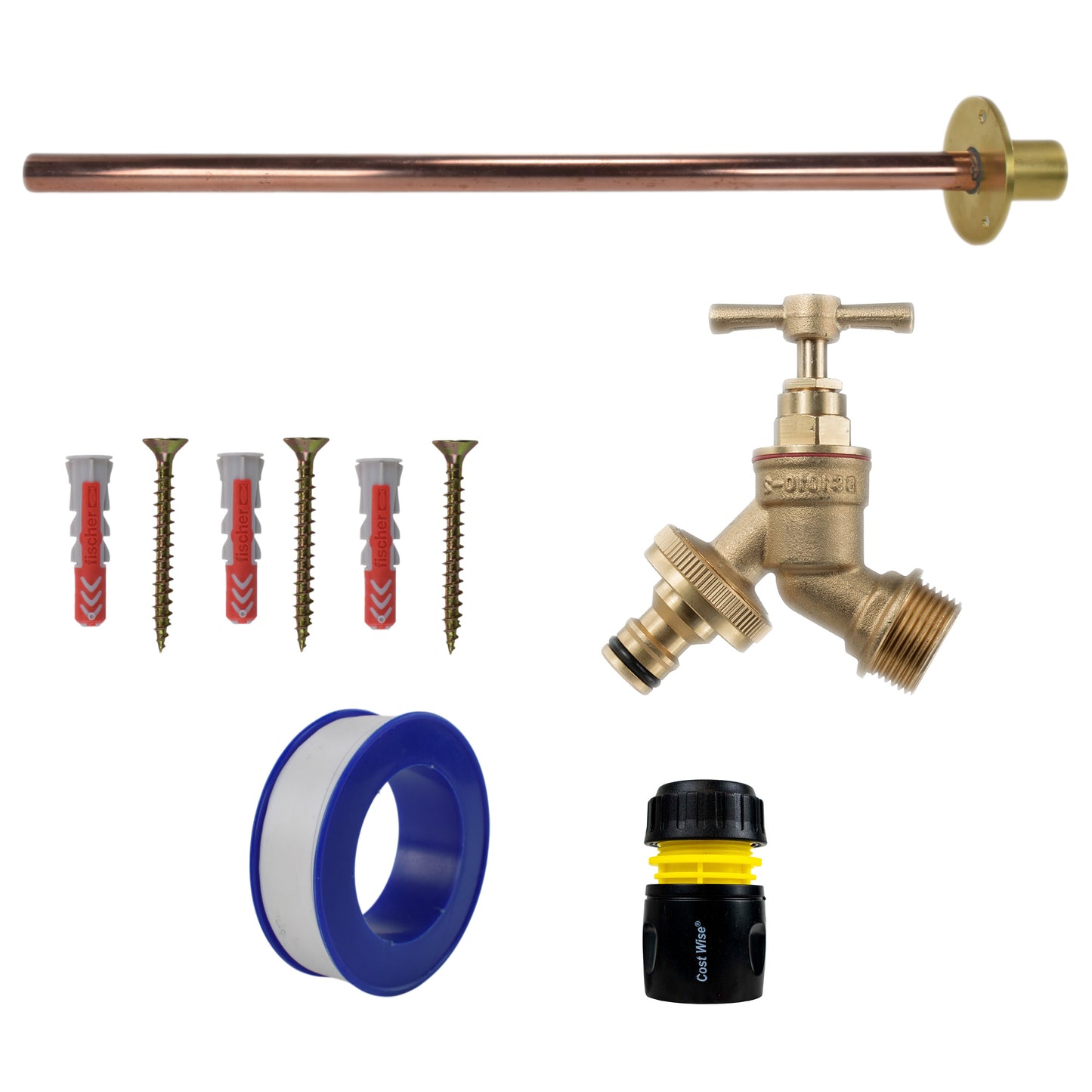 Brass Quick Connect Bib Tap BASIC Connection Kit Brass Water Fitting Tap Adapter