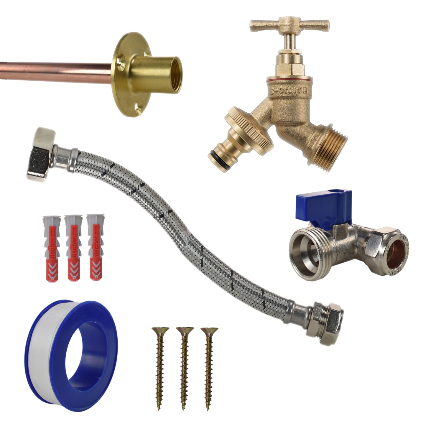 Brass Quick Connect Bib Tap STANDARD Connection Kit Garden Hose Pipe Tap Adapter