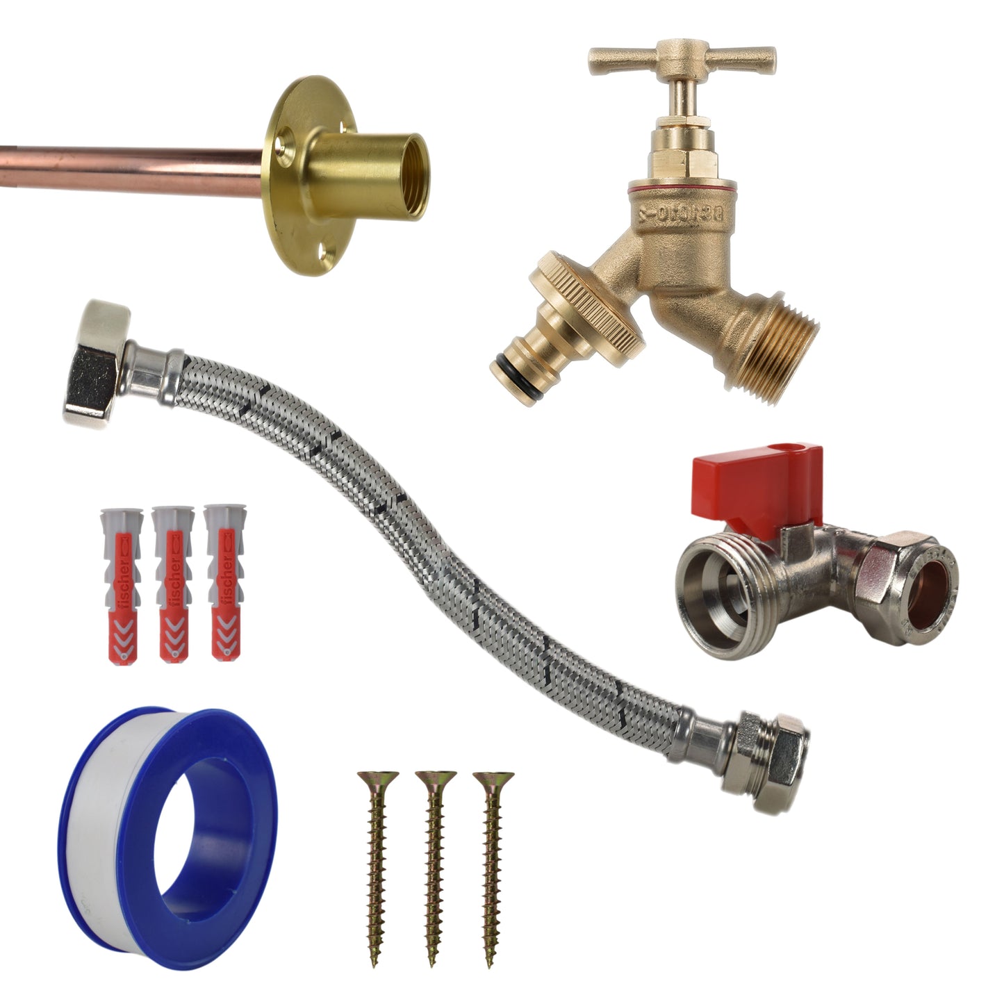 Brass Quick Connect Bib Tap STANDARD Connection Kit Garden Hose Pipe Tap Adapter