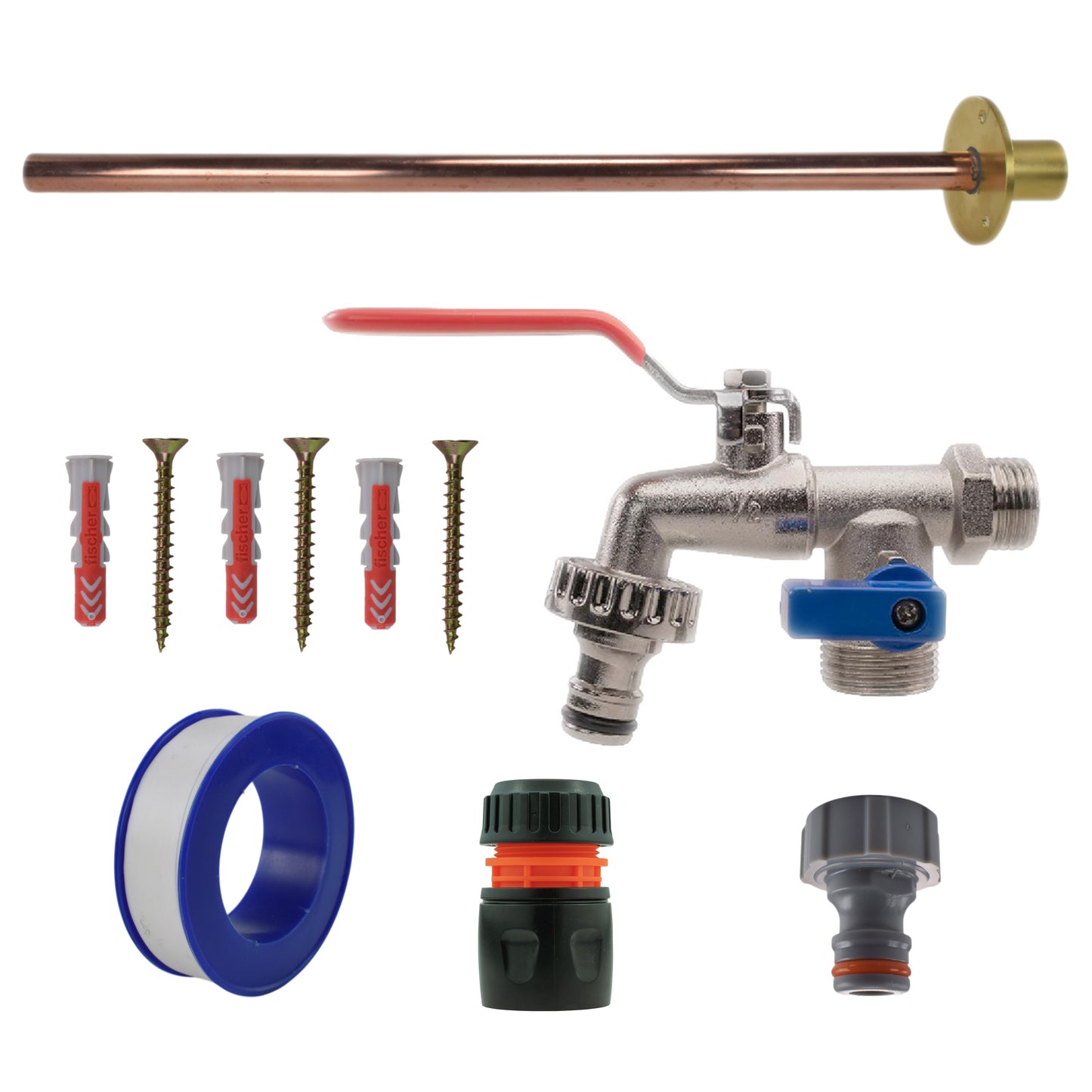 Double Lever Tap BASIC Connection Kit Outdoor Watering Kit Garden Irrigation Kit