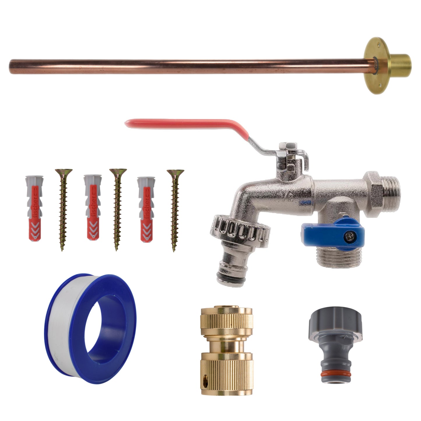 Double Lever Tap BASIC Connection Kit Outdoor Watering Kit Garden Irrigation Kit