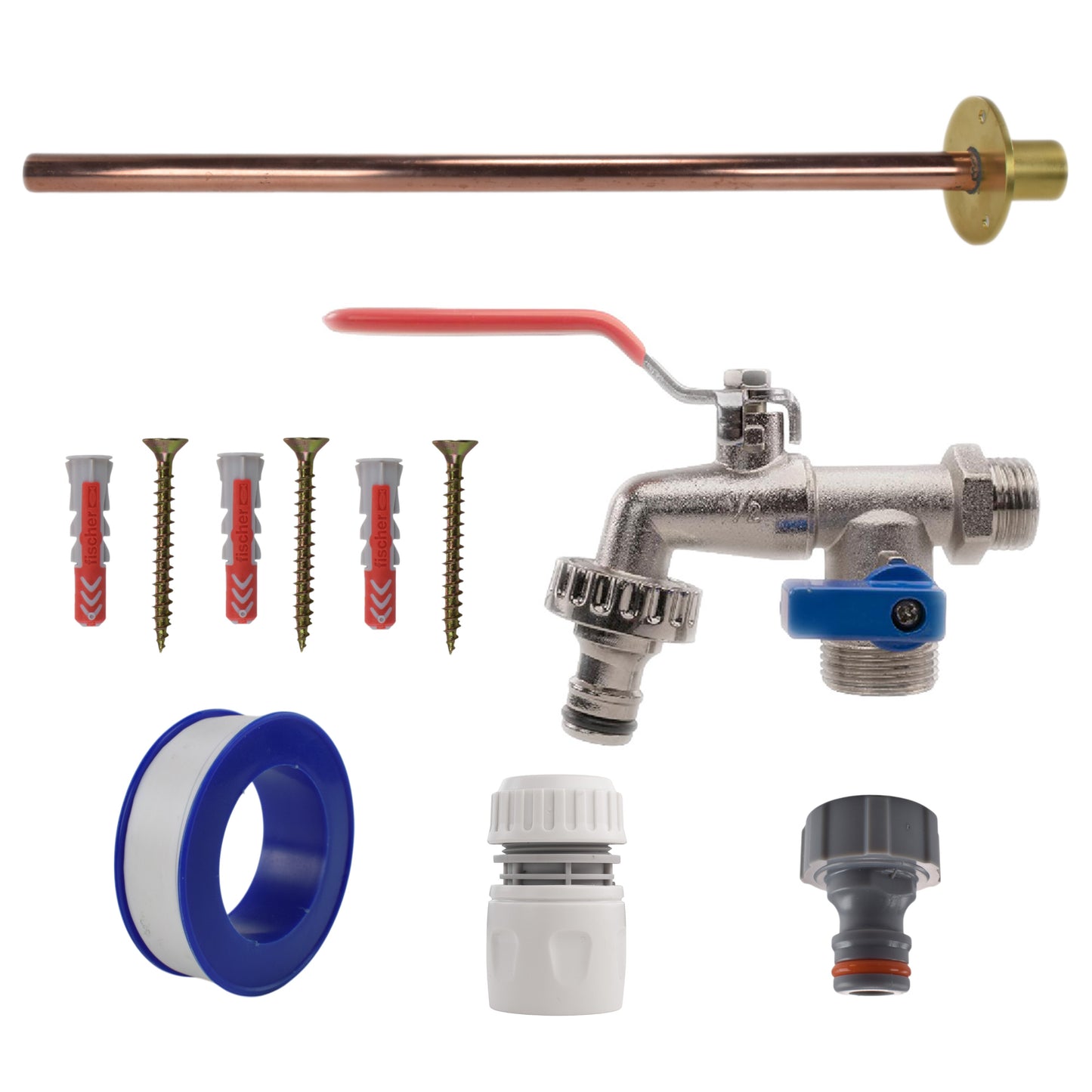 Double Lever Tap BASIC Connection Kit Outdoor Watering Kit Garden Irrigation Kit