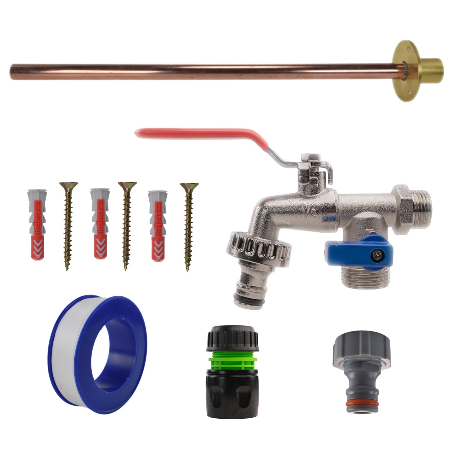 Double Lever Tap BASIC Connection Kit Outdoor Watering Kit Garden Irrigation Kit