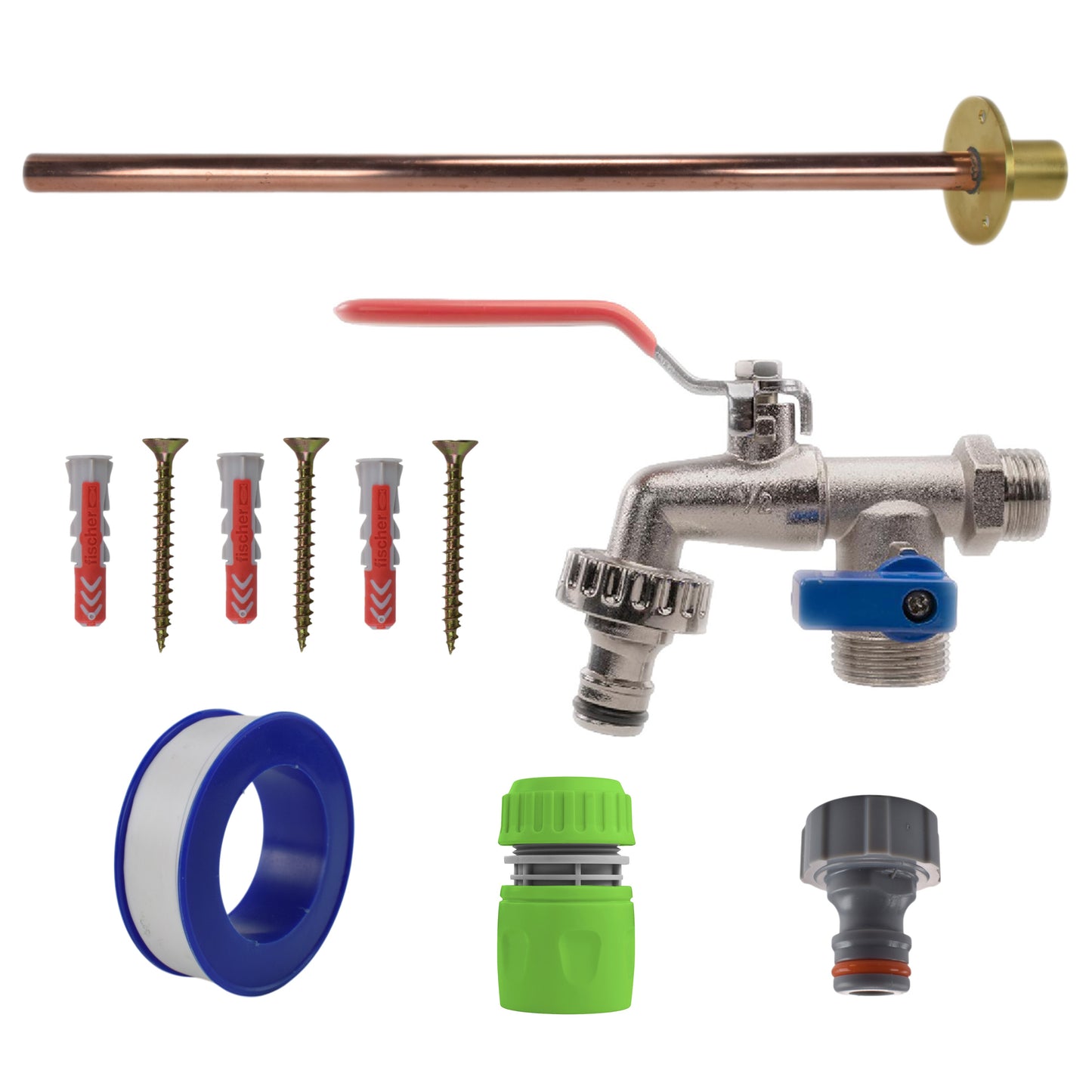 Double Lever Tap BASIC Connection Kit Outdoor Watering Kit Garden Irrigation Kit