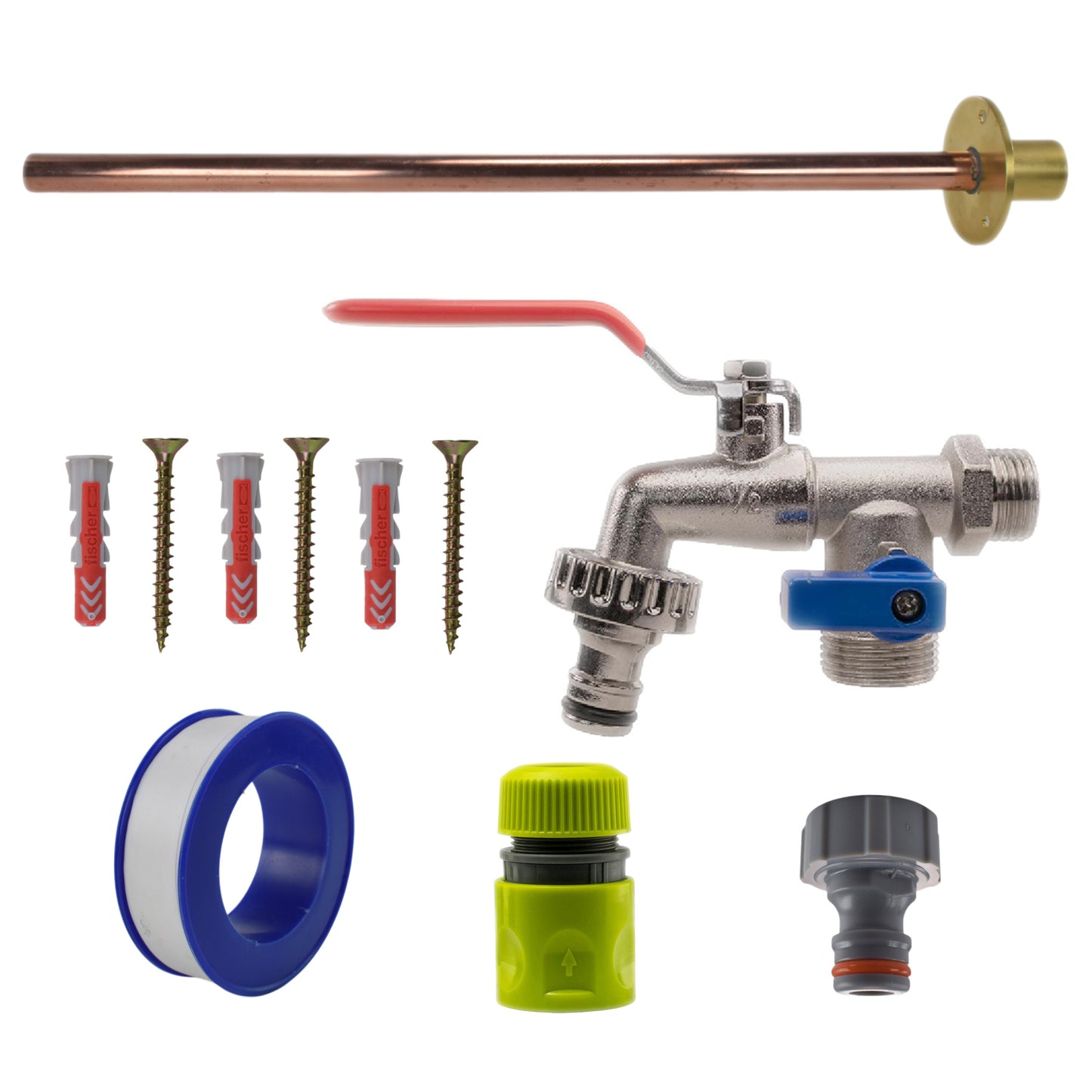 Double Lever Tap BASIC Connection Kit Outdoor Watering Kit Garden Irrigation Kit