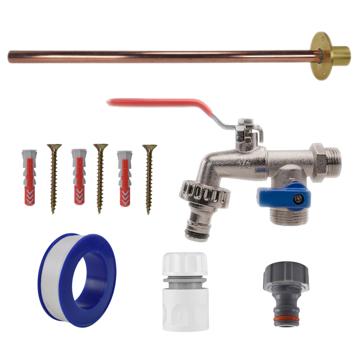 Double Lever Tap STANDARD Connection Kit Outdoor Watering Kit Hose Connector Set