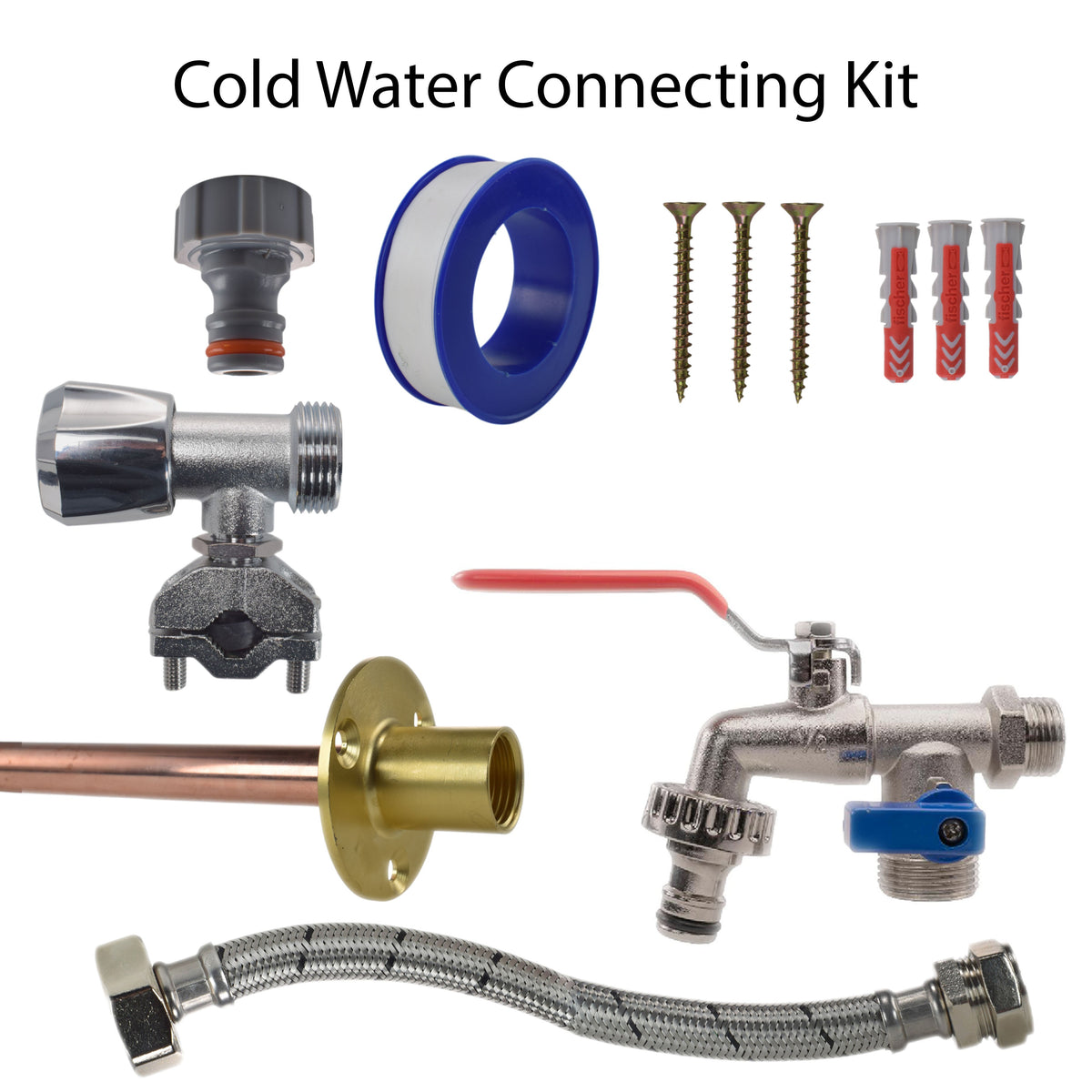 Double Lever Tap FULL Connection Kit Brass Water Fitting Drip Irrigation Fitting