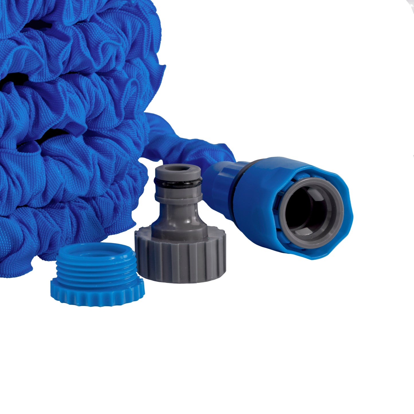 Expanding Trick Hose 7.5m - 22m Blue Outdoor Watering Kit Outdoor Hose Accessory