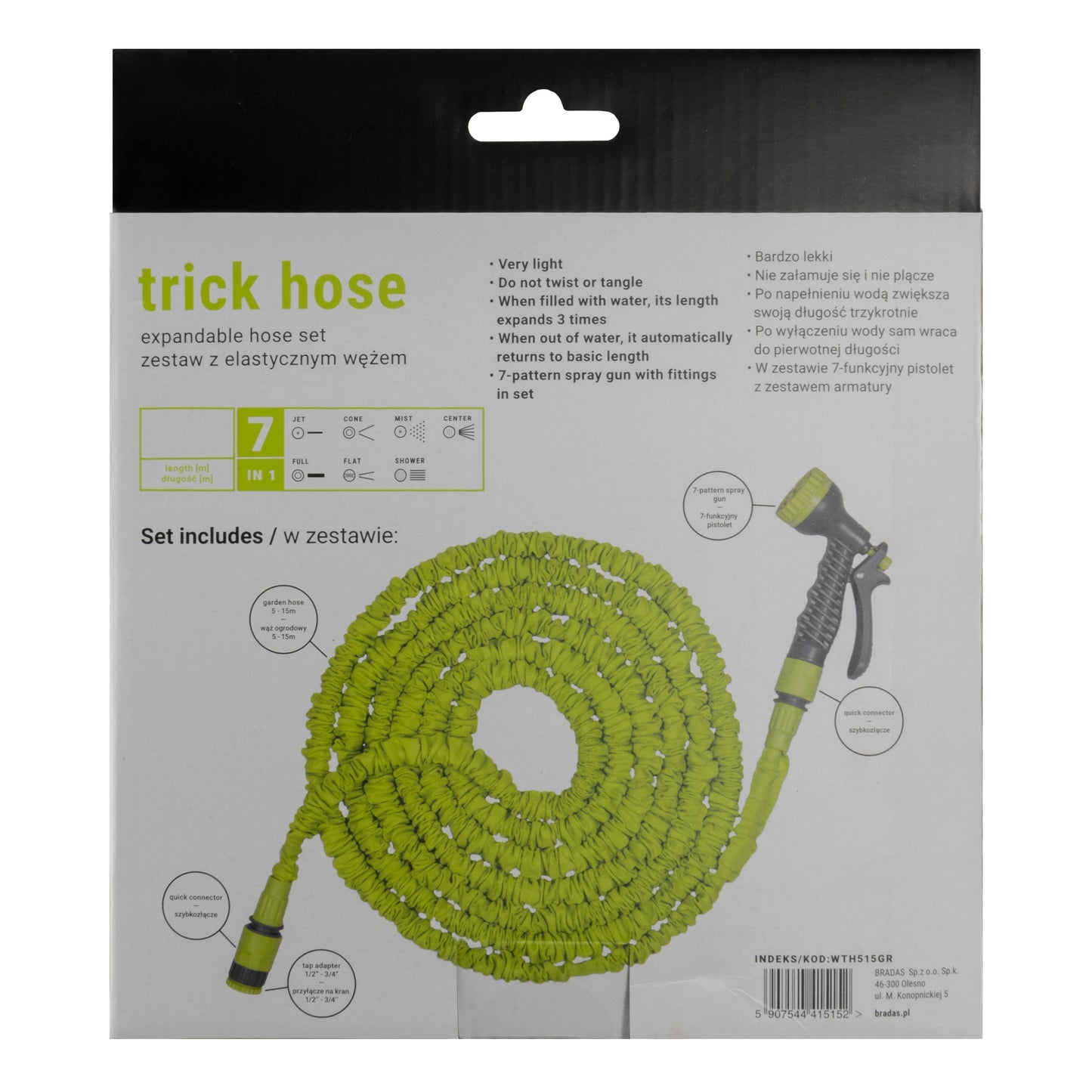 Expanding Trick Hose 10m - 30m Lime Outdoor Watering Kit Outdoor Hose Accessory