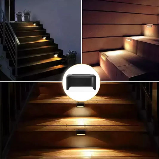 Warm White LED Solar Step Lamp