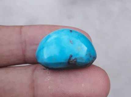 35ct Natural Certified Turquoise  - Blue Matrix Turquoise - Shajri Feroza-35ct-23x15mm