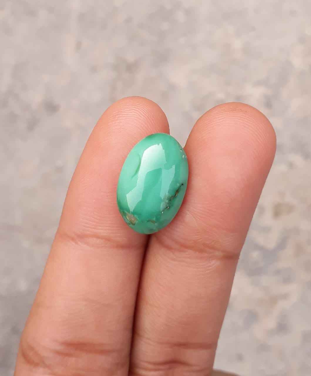 7.1ct Green Matrix Turquoise, Natural Feroza Stone Oval Shape, Real Feroza Stone,Dimensions-15x10x6mm
