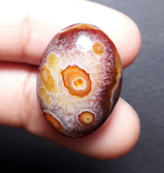 19ct Natural Eye Agate For Sale - Aqeeq - Dimension 21x16x7mm