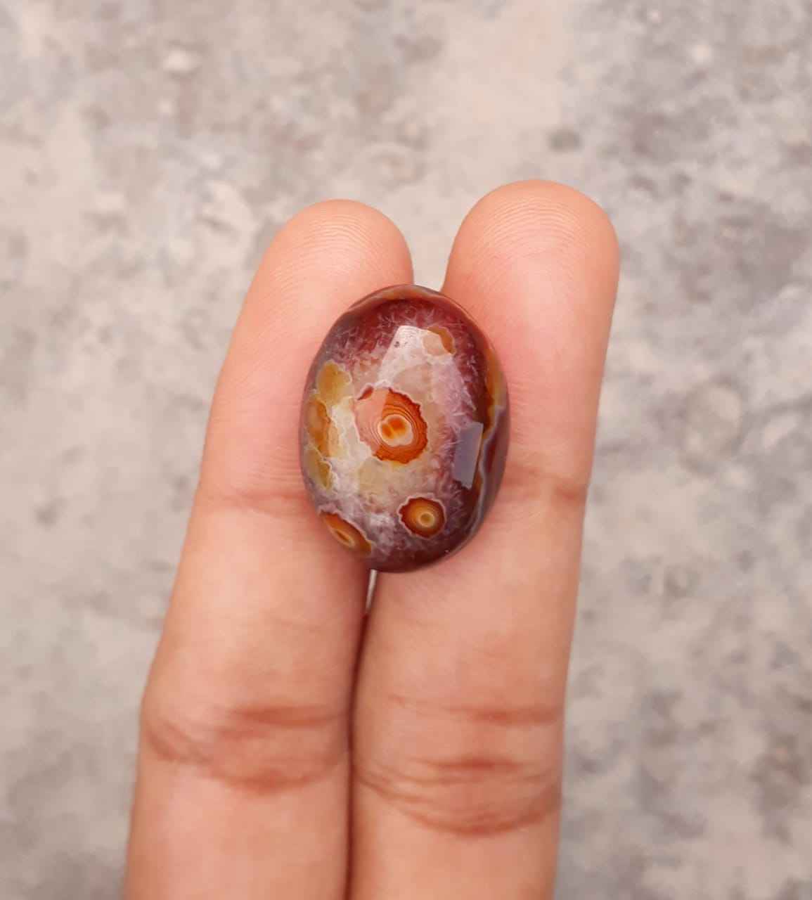 19ct Natural Eye Agate For Sale - Aqeeq - Dimension 21x16x7mm