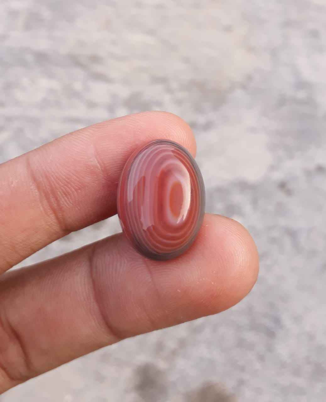 14.4ct Natural Red Eye Agate For Sale - Aqeeq - Dimension 20x15x6mm