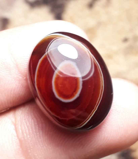 24.2ct Natural Eye Agate For Sale - Aqeeq - Dimension 21x16x8mm