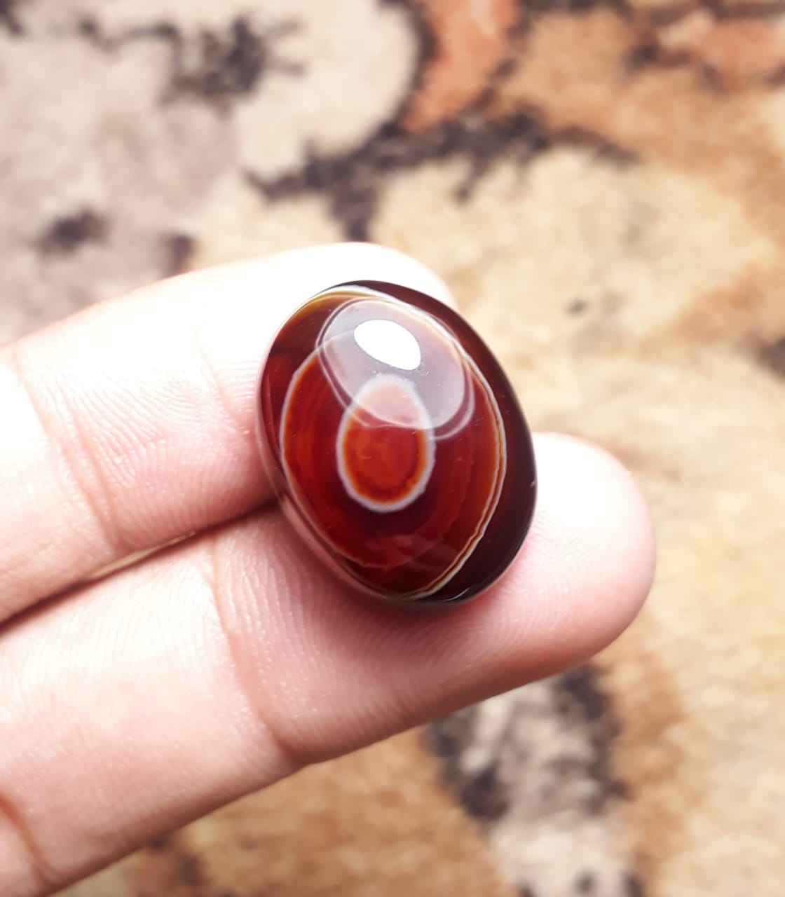 24.2ct Natural Eye Agate For Sale - Aqeeq - Dimension 21x16x8mm