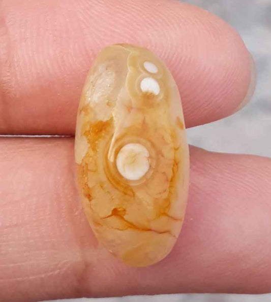 12ct Natural Eye Agate For Sale - Aqeeq - Dimension 20x10x8mm