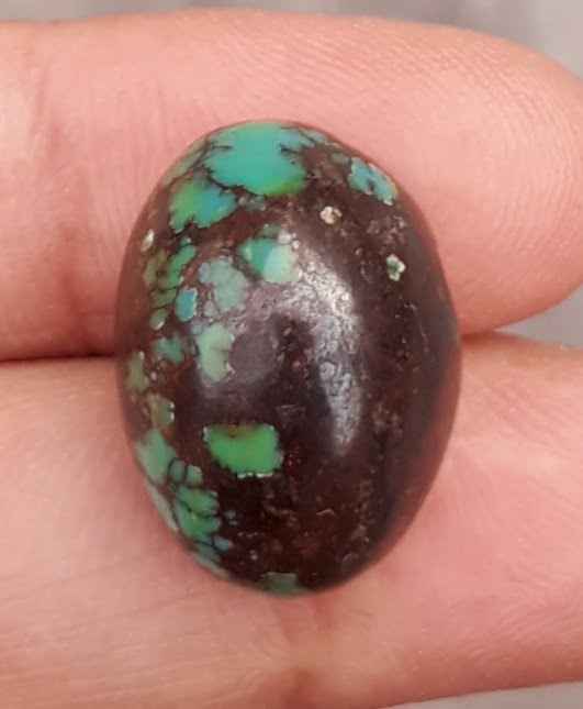 21.5ct Natural Turquoise, Green Matrix Turquoise, Real Firoza Stone,Dimensions -18.2x13.2mm