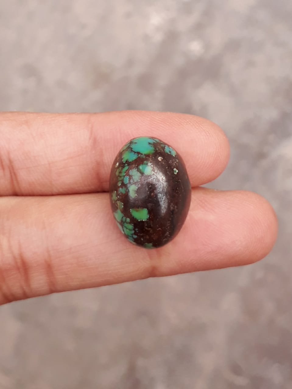 21.5ct Natural Turquoise, Green Matrix Turquoise, Real Firoza Stone,Dimensions  -18.2x13.2mm