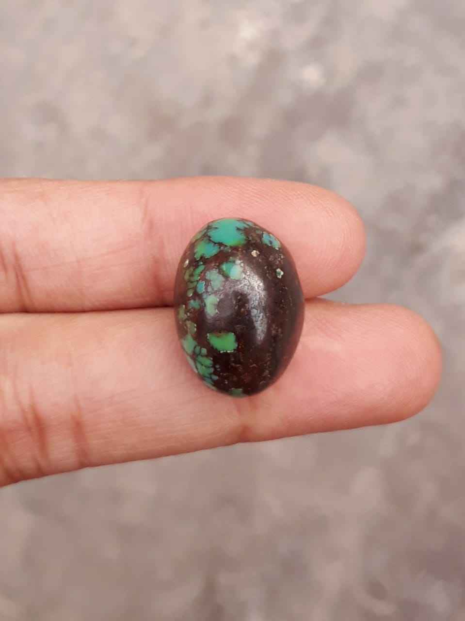 21.5ct Natural Turquoise, Green Matrix Turquoise, Real Firoza Stone,Dimensions  -18.2x13.2mm