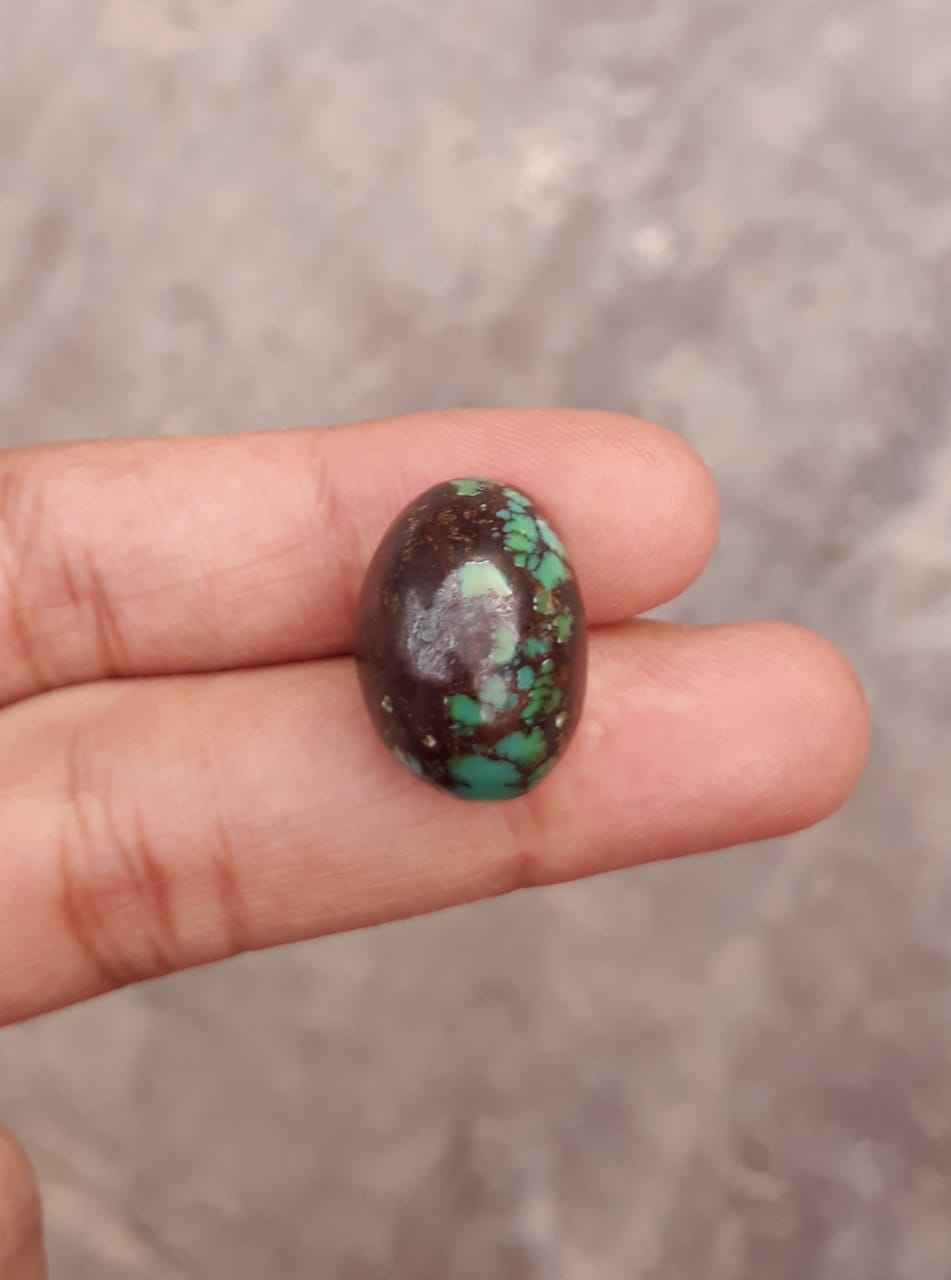 21.5ct Natural Turquoise, Green Matrix Turquoise, Real Firoza Stone,Dimensions  -18.2x13.2mm