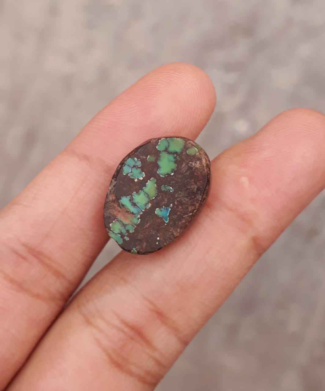 21.5ct Natural Turquoise, Green Matrix Turquoise, Real Firoza Stone,Dimensions  -18.2x13.2mm