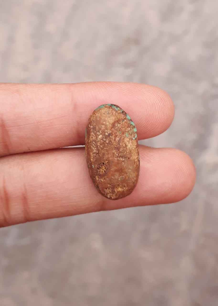 9.2ct Natural Turquoise, Green Matrix Turquoise - 21x12mm