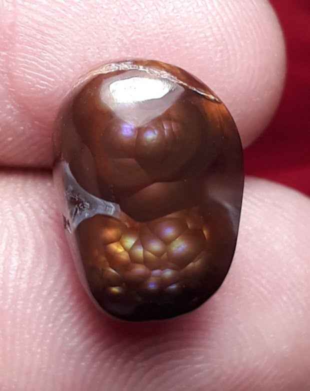 8.6ct Bubbly Fire Agate, Natural fire agate, Rare Fire Agate, Fire Agate cabochon - Dimensions  15x10mm