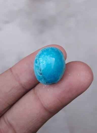 Natural Certified Turquoise - Blue Matrix Turquoise - Shajri Feroza-26ct-19x15mm