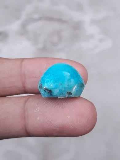 Natural Certified Turquoise - Blue Matrix Turquoise - Shajri Feroza-26ct-19x15mm