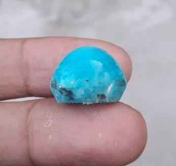 Natural Certified Turquoise - Blue Matrix Turquoise - Shajri Feroza-26ct-19x15mm