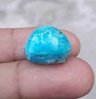 Natural Certified Turquoise - Blue Matrix Turquoise - Shajri Feroza-26ct-19x15mm